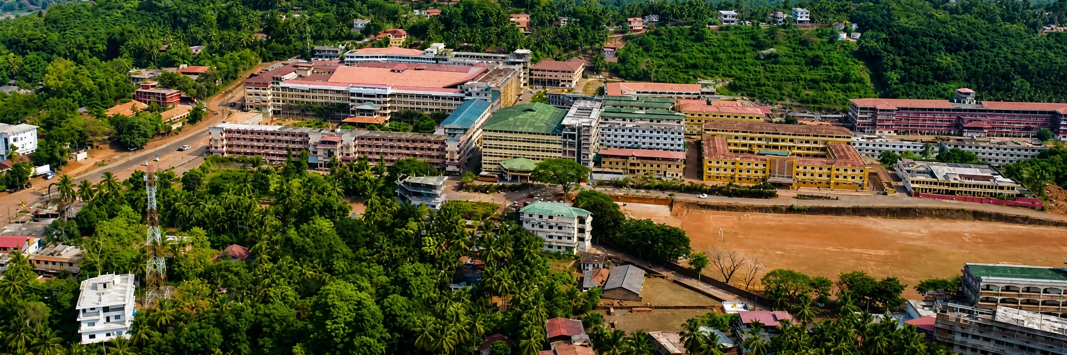 Aerial view of KVG Dental College campus