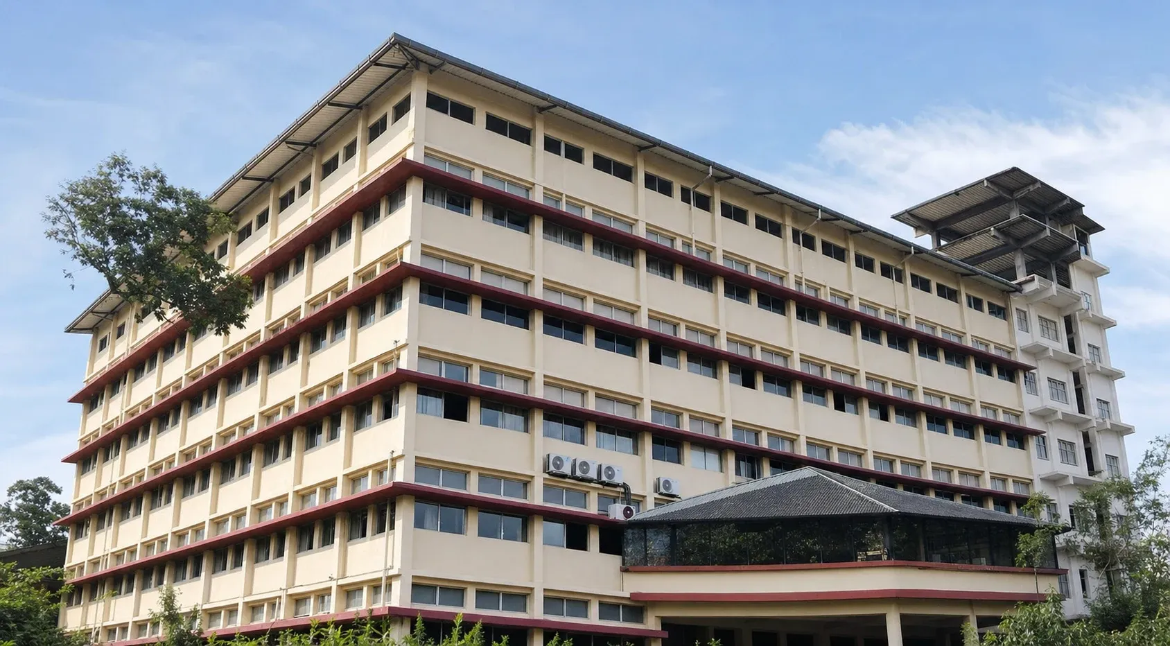 Exterior of the KVG Dental College and Hospital building