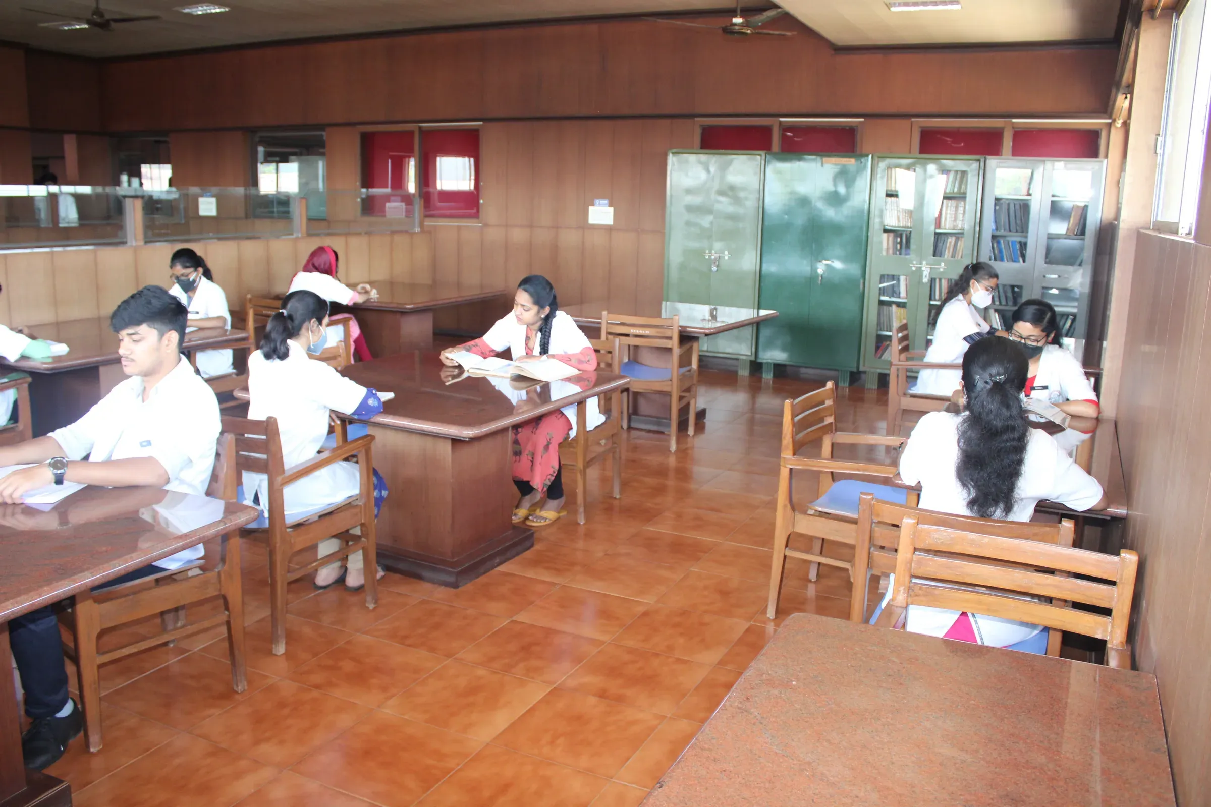 Students studying in the Central Library reading hall
