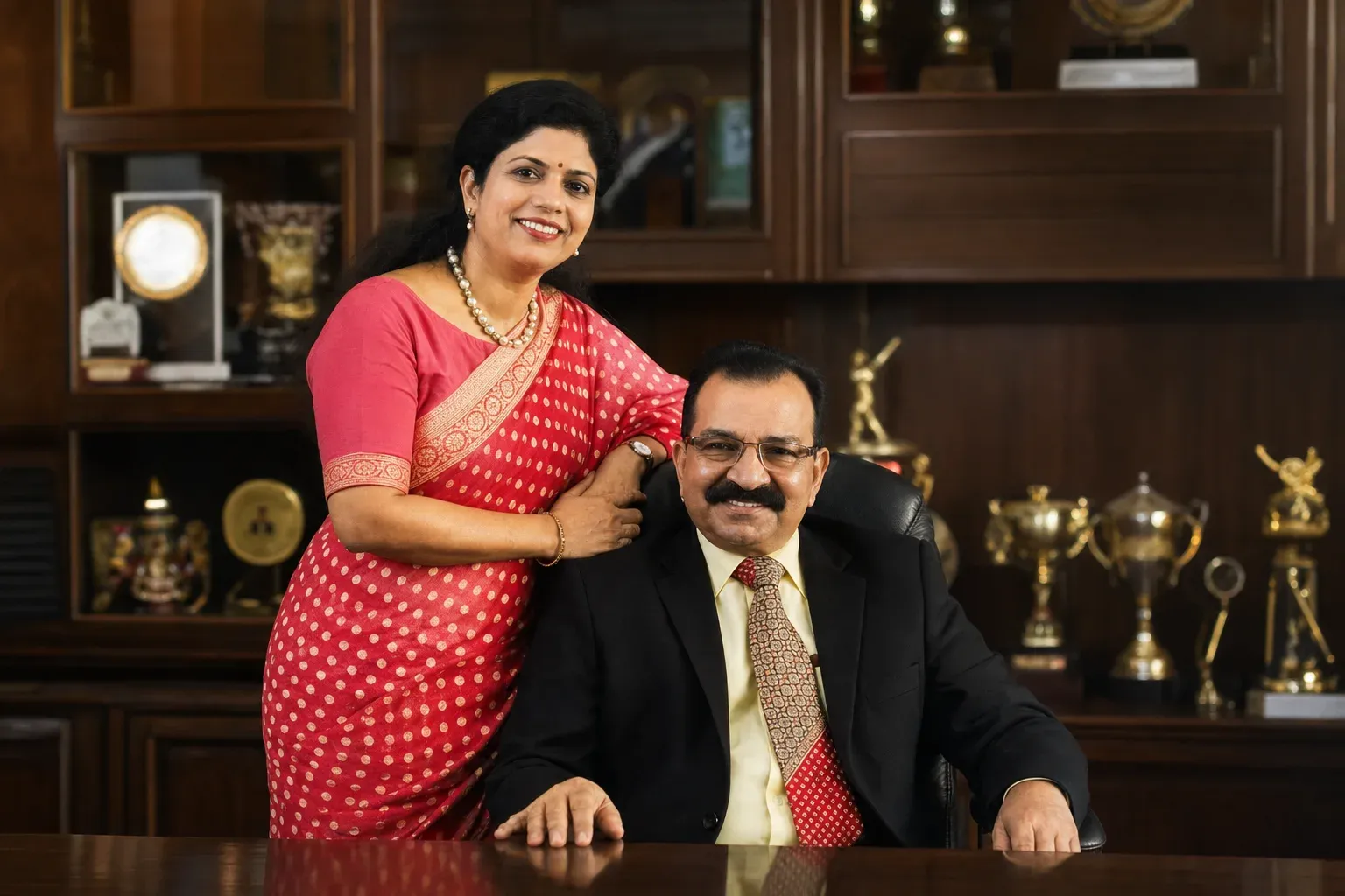 Dr. Jyothi R. Prasad and Dr. Renuka Prasad K.V. in the management office