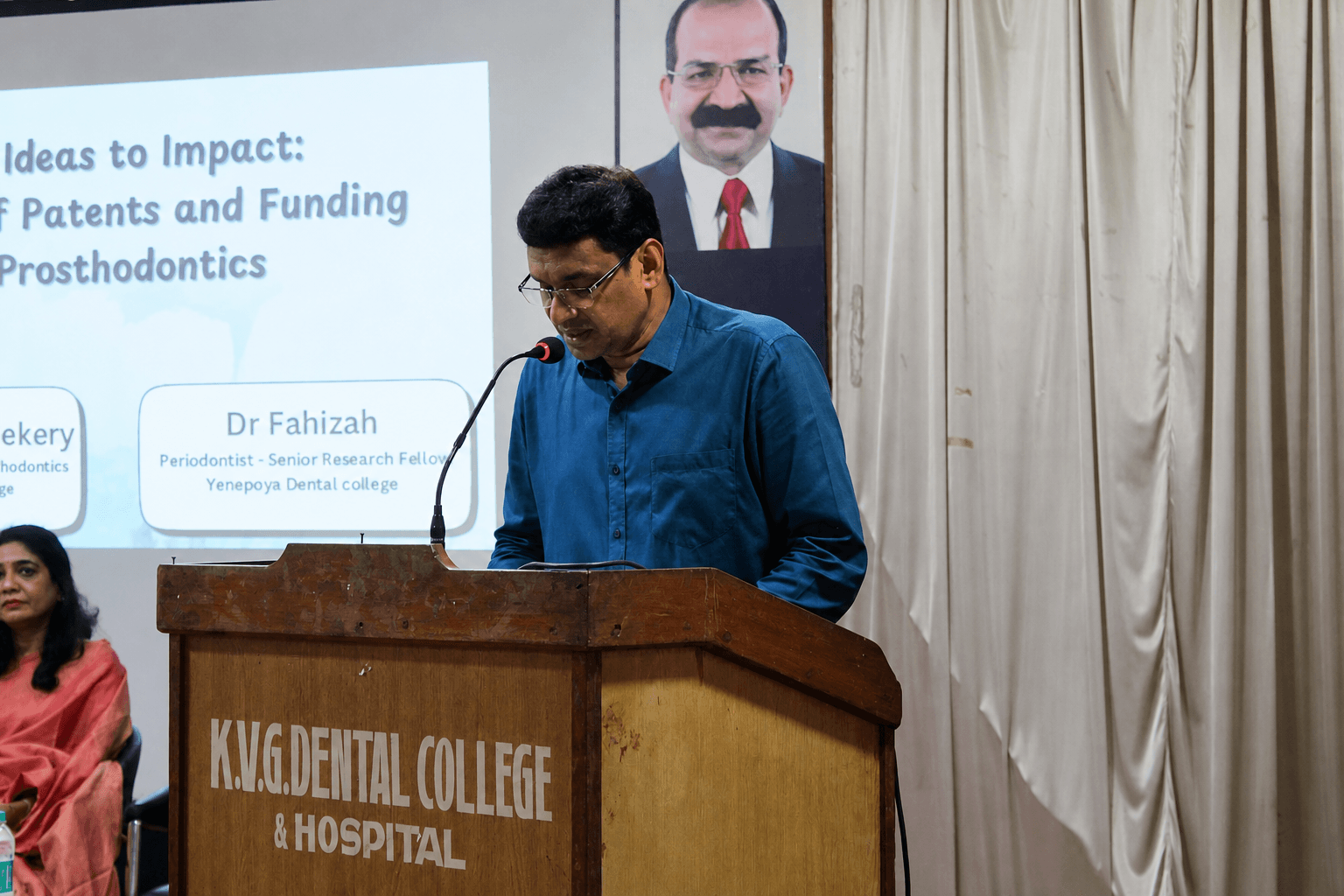 A research presentation at KVG Dental College